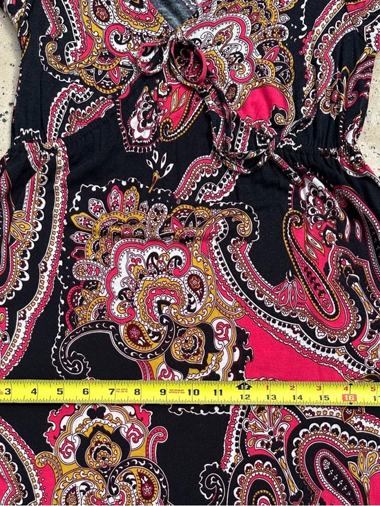 INC International Concept Women's Paisley 3/4 Sleeve MED with elastic empire fit - Picture 6 of 10